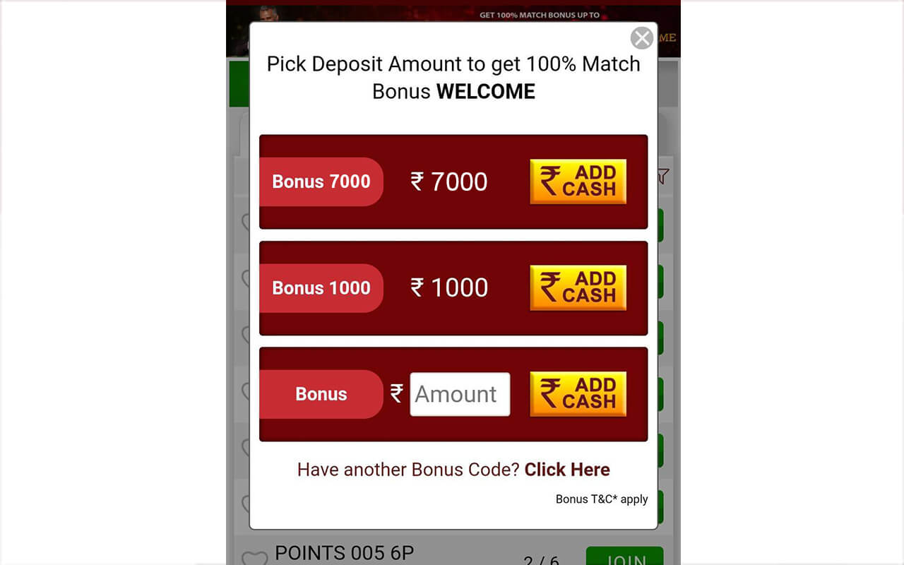Click on Add Cash