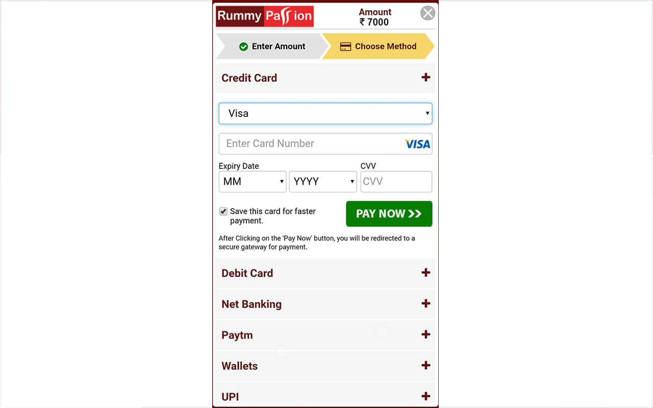 Enter details and click on the Pay Now Button