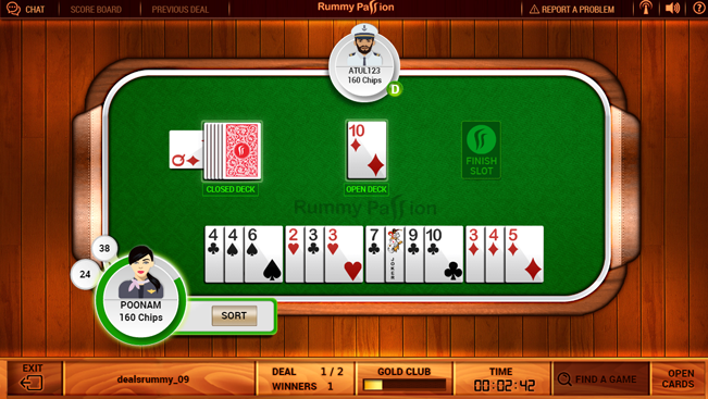 Rummy Passion Deal Table