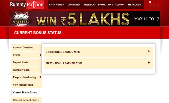 Current Bonus Status